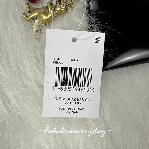 Coach Essential Card Case in Spazzolato Leather with Charm CCD81 Brass/Black NWT - Picture 4 of 6